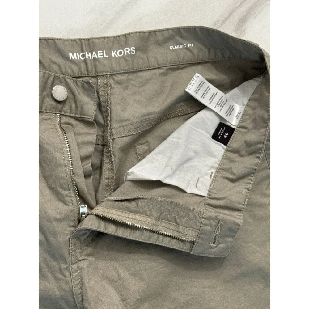 New Michael Kors Classic Fit Khaki Pants Mens Size 33